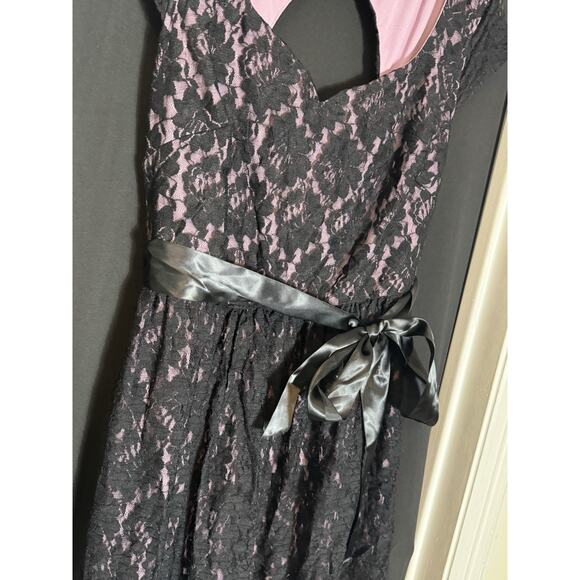 Trixxi Women's Dress Formal 14W Purple Black Lace Whimsigoth Fairy Grunge - Picture 3 of 11